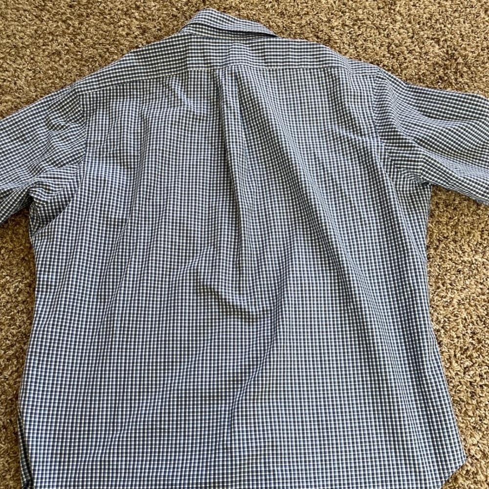 Ralph Lauren Mens Classic Fit Gingham Button Down Shirt Blue Size 17.5 34/35 - Picture 9 of 12